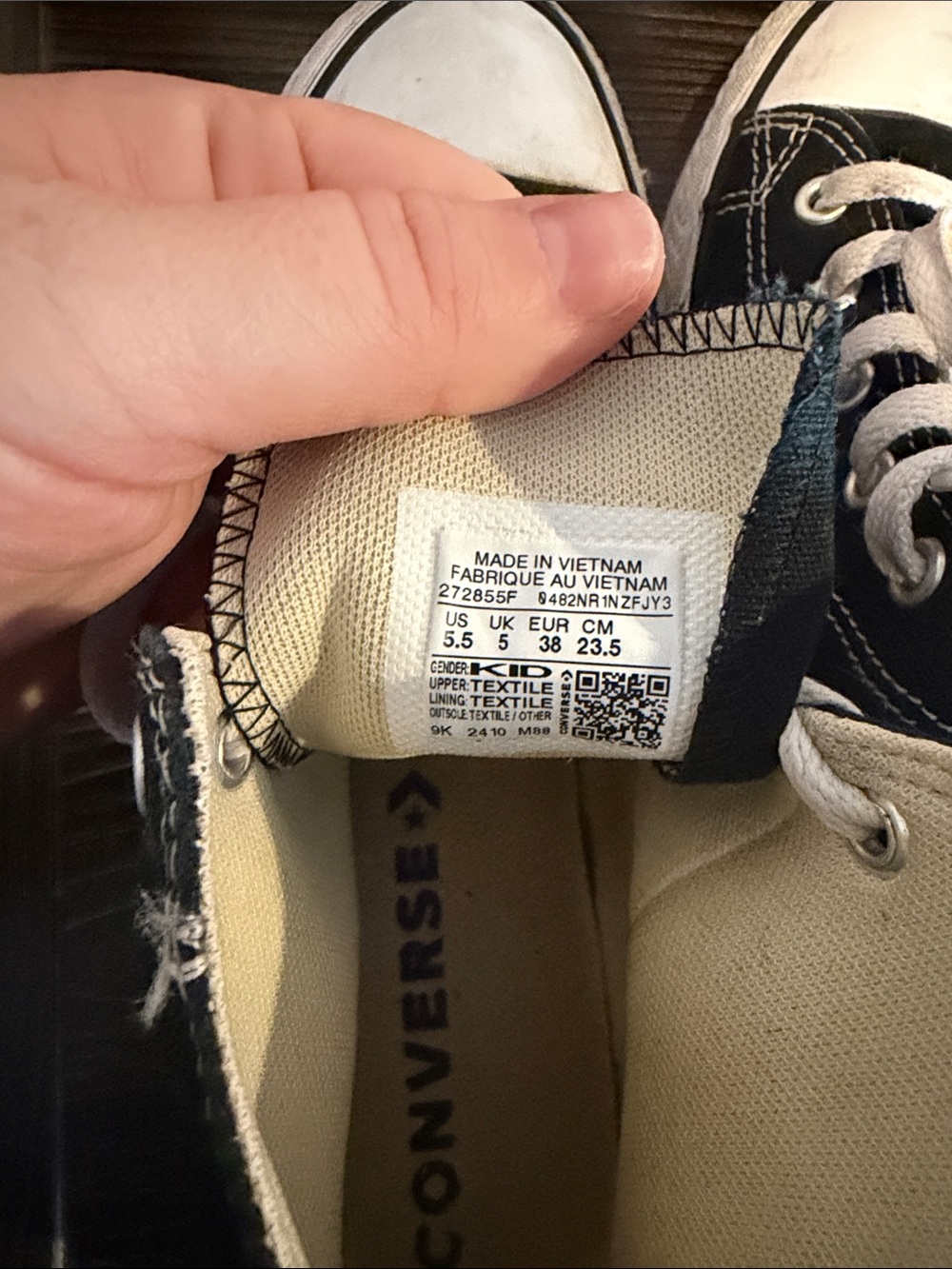 Converse Kids Black and White High-Top Canvas Sneakers - Picture 5 of 6